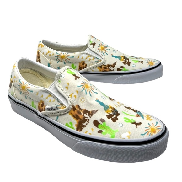 VANS Classic Slip On Shoe Men's Size Sneakers Skate Low Canvas White VN000BVZBPH - Picture 3 of 9